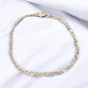 Figaro Stainless Steel 8 inches long and 4mm width men’s bracelet - Silver